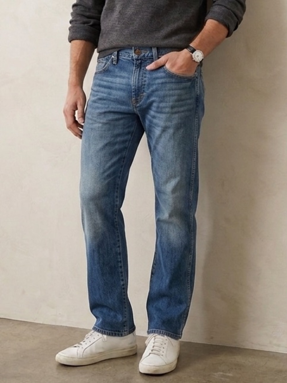 Wrangler Retro Mens Slim Straight Vintage Wash Denim